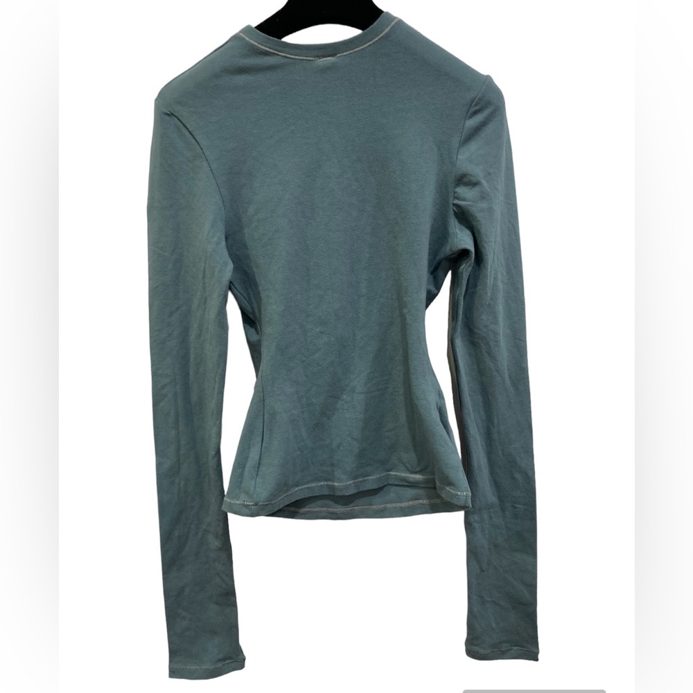 Skims NWT COTTON JERSEY LONG SLEEVE T-SHIRT Color KYANITE SZ SMALL - Picture 5 of 8